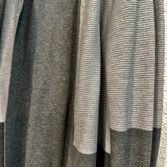 Evolution by Cyrus Cardigan Sweater Open Front Gray Ribbed Long Sleeves Size XL - Picture 7 of 8